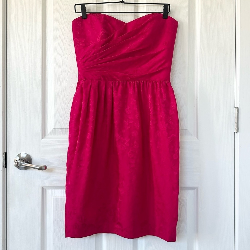 Vintage 100% Silk Pink Sweetheart Strapless Dress